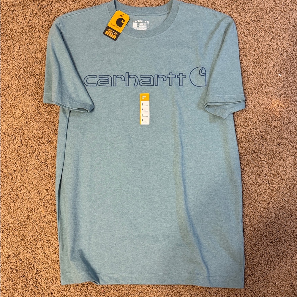 Carhartt Loose Fit Logo Graphic T-Shirt Teal Small NWT